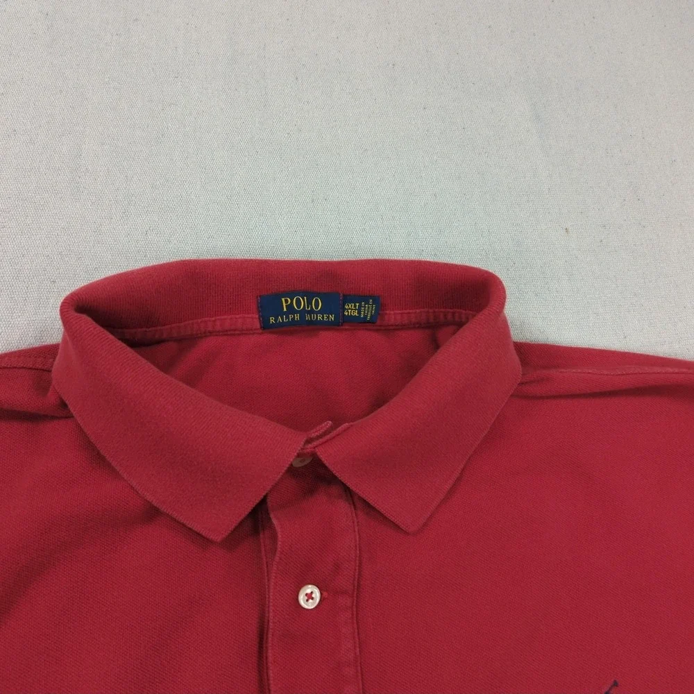 Polo Ralph Lauren Shirt Mens 4XLT Red Casual Preppy Golf